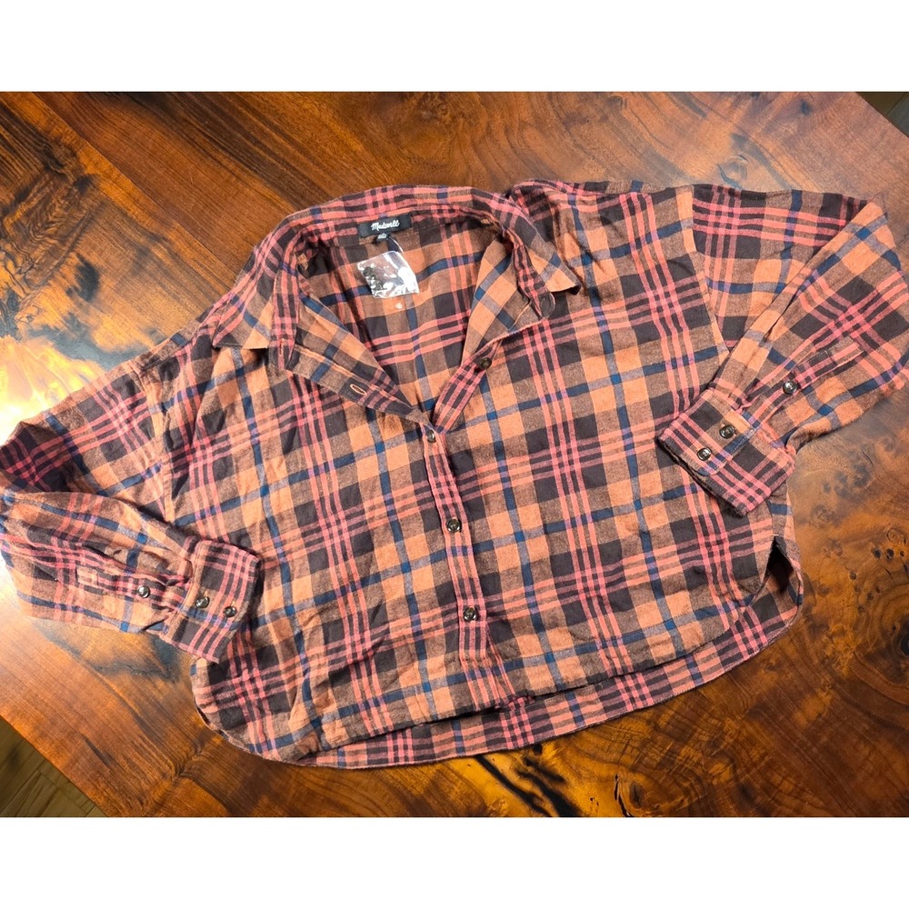 MADEWELL ANTHROPOLOGIE PLAID FLANNEL CROPPED Y2K STREETFASHION FLOWEY